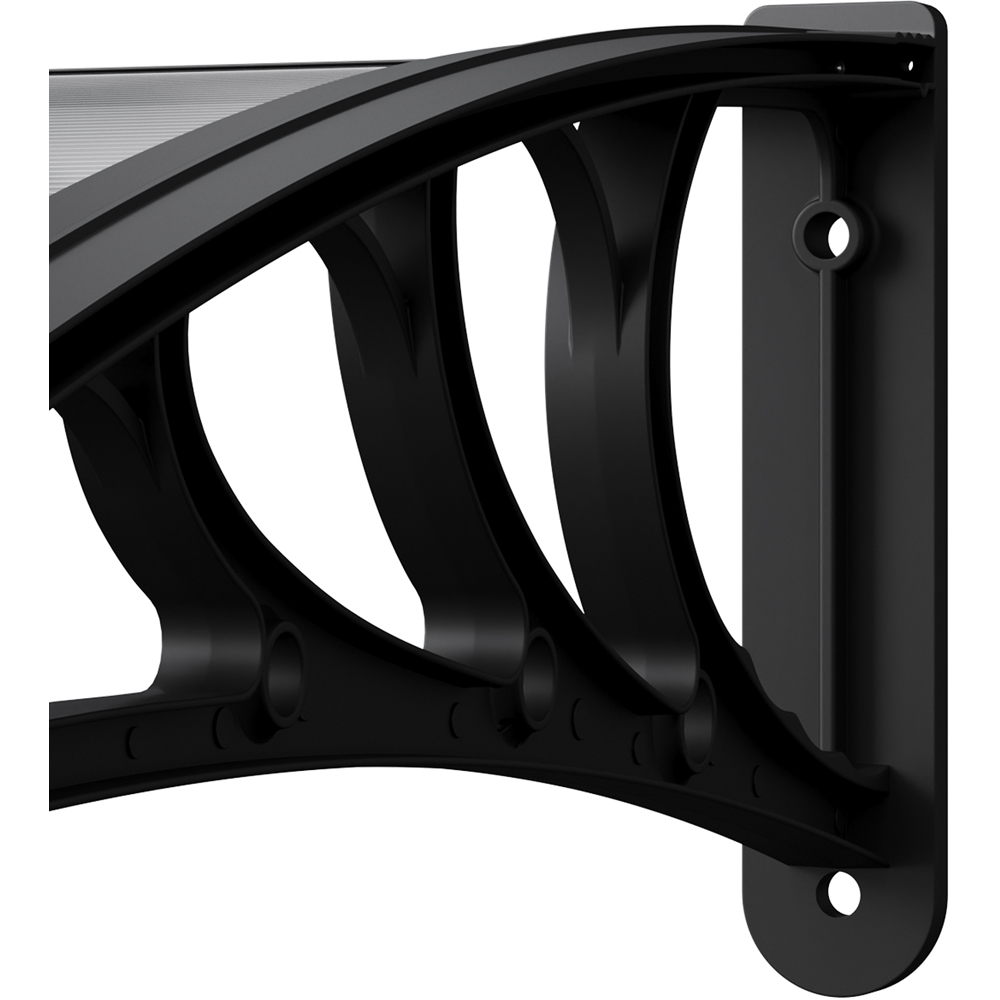 Living and Home Dark Grey Arched Door and Window Awning with Water Channel 1 x 1m Image 3