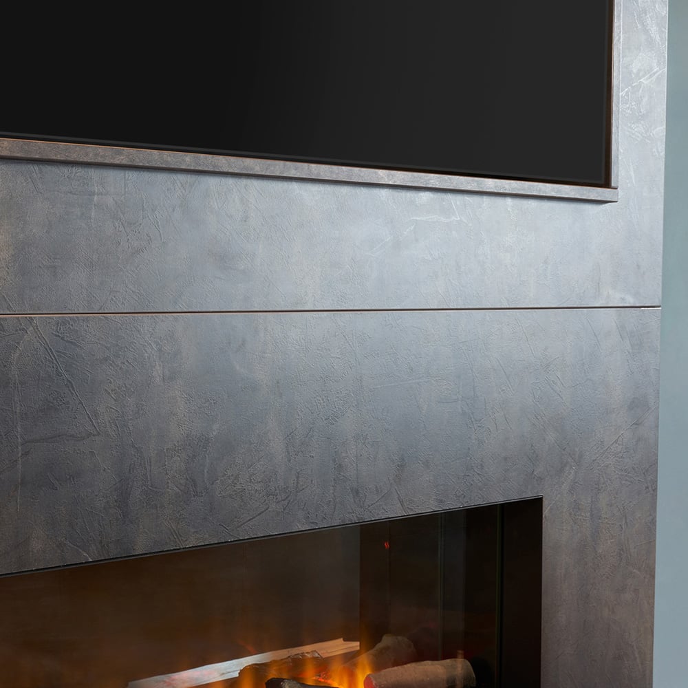 Acantha Nexus Pre-Built Bronze Venetian Plaster Effect Fully Inset Media Wall with TV Recess Image 6