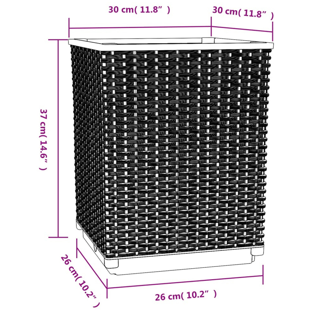 vidaXL White Polypropylene Garden Planter 37 x 30 x 30cm 4 Pack Image 7