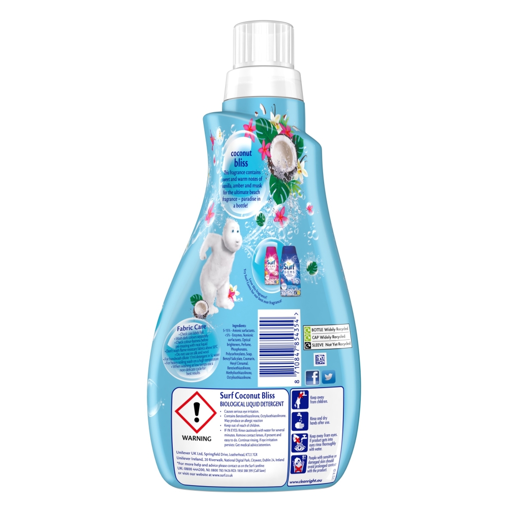 Surf Coconut Bliss Liquid 25 Washes 875ml Image 3