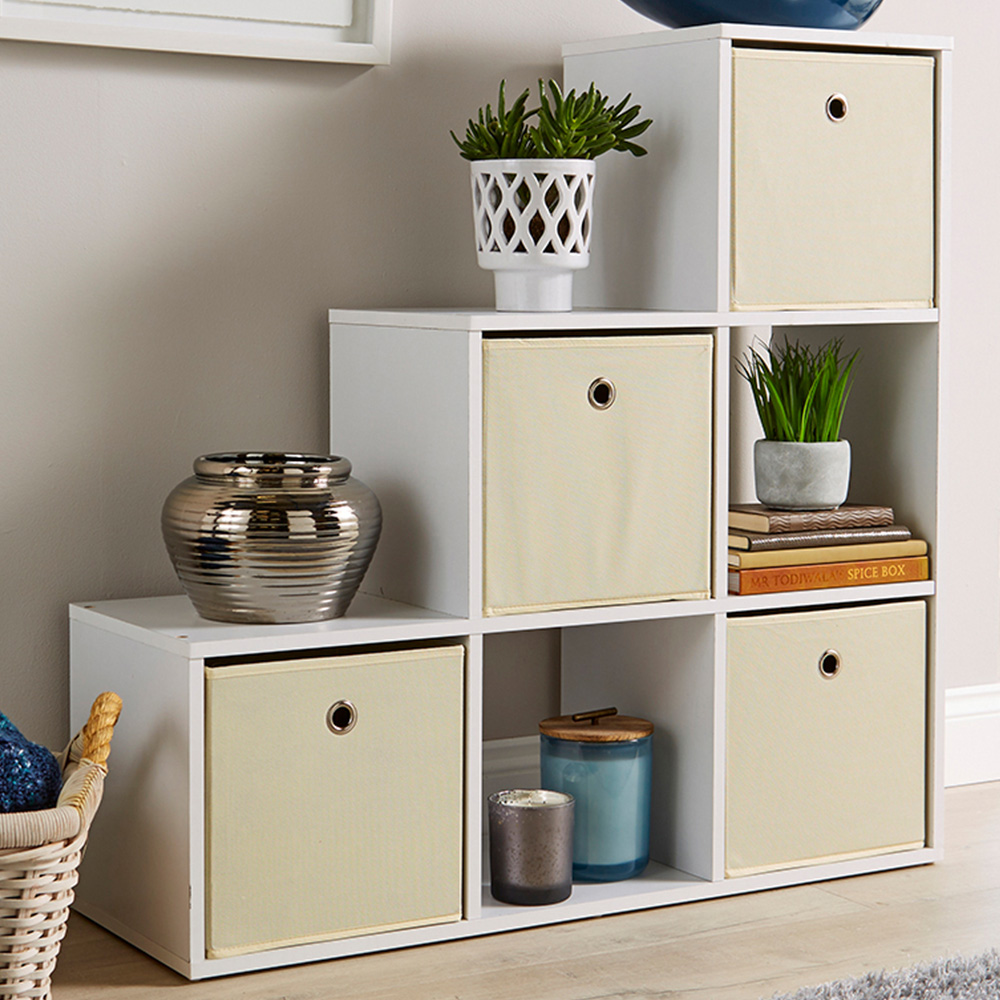 Home Source 6 Cube White Storage Unit Image 1