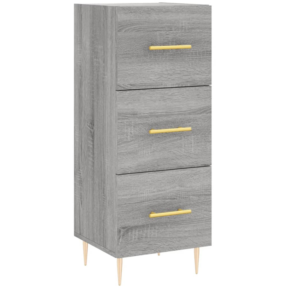 vidaXL Single Door 3 Drawer Grey Sonoma Wooden Highboard Image 5