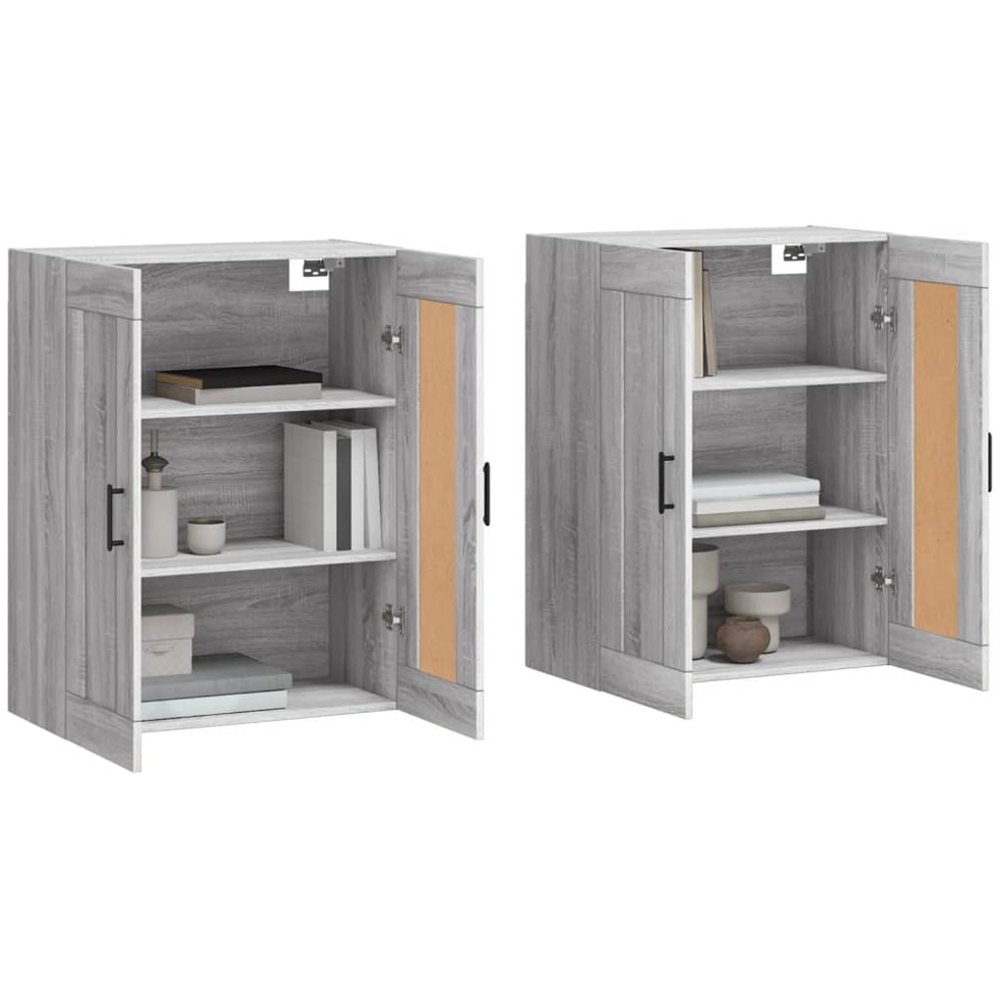 vidaXL 2 Door Grey Sonoma Wall Mounted Cabinet 2 Pack Image 3