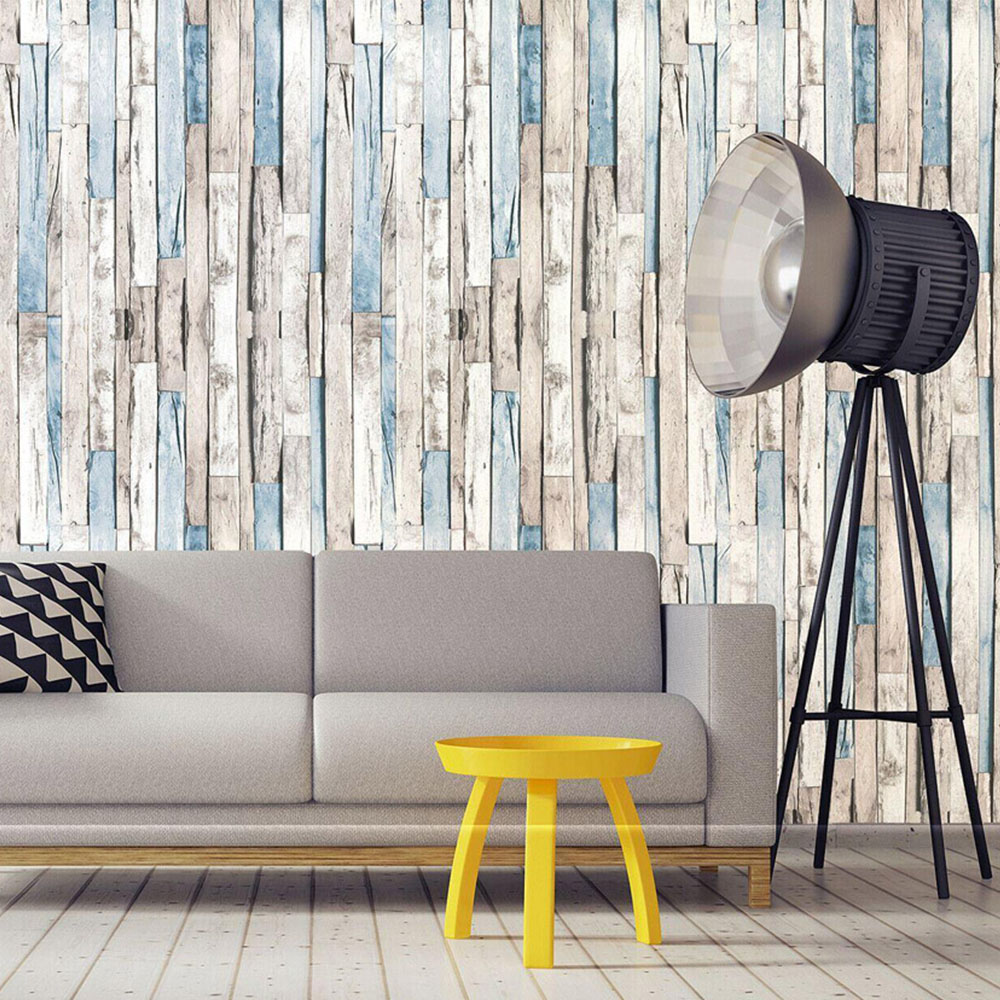 Walplus Timber Strip Brown Self-Adhesive Decal Wallpaper Image 2