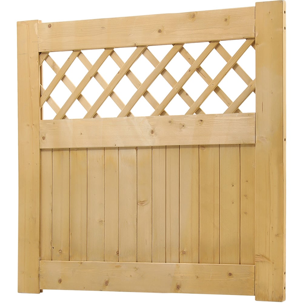 Living and Home Rhombus Wooden Garden Fence Gate with Latch 90 x 90cm Image 1