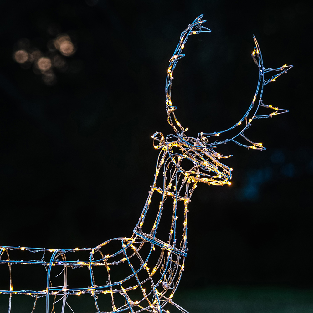 The Christmas Centre 330 LED White Wire Light-Up Stag Reindeer 4.5ft Image 3