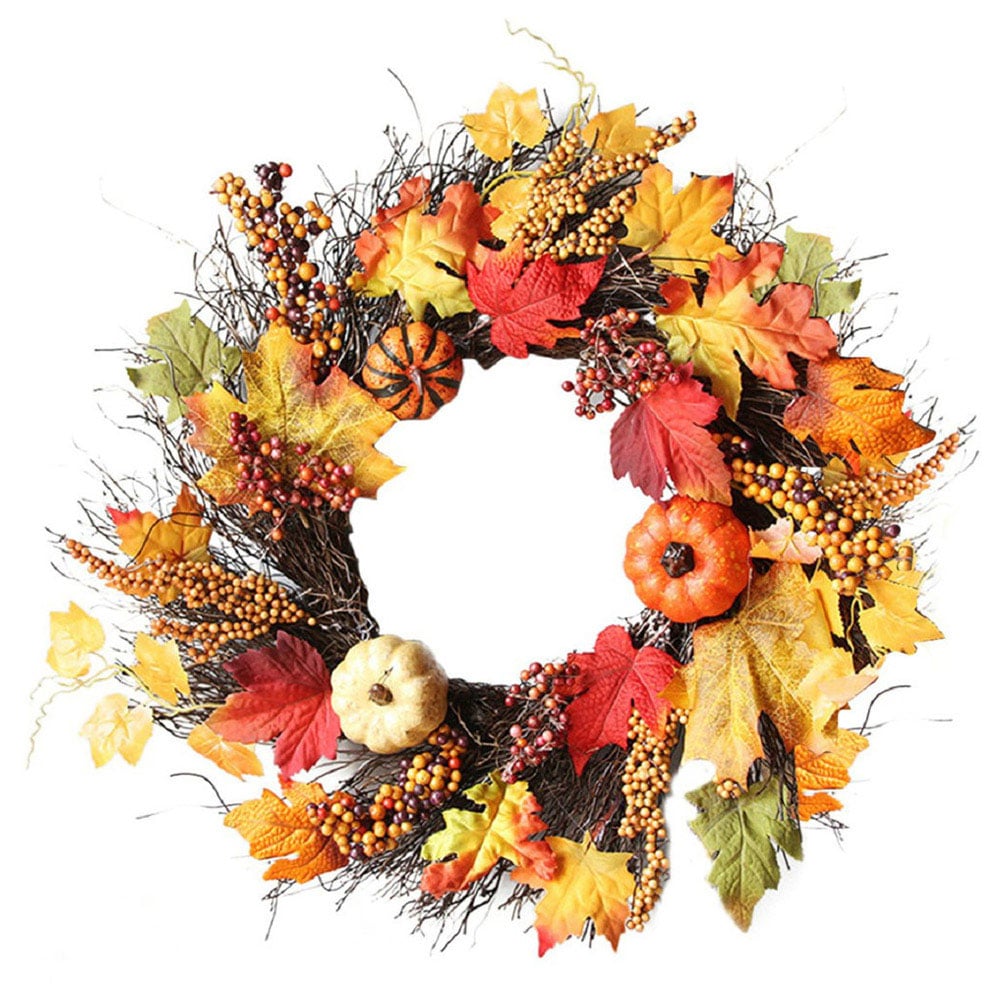 Living and Home Halloween Wreath with Maple Fall Image 1
