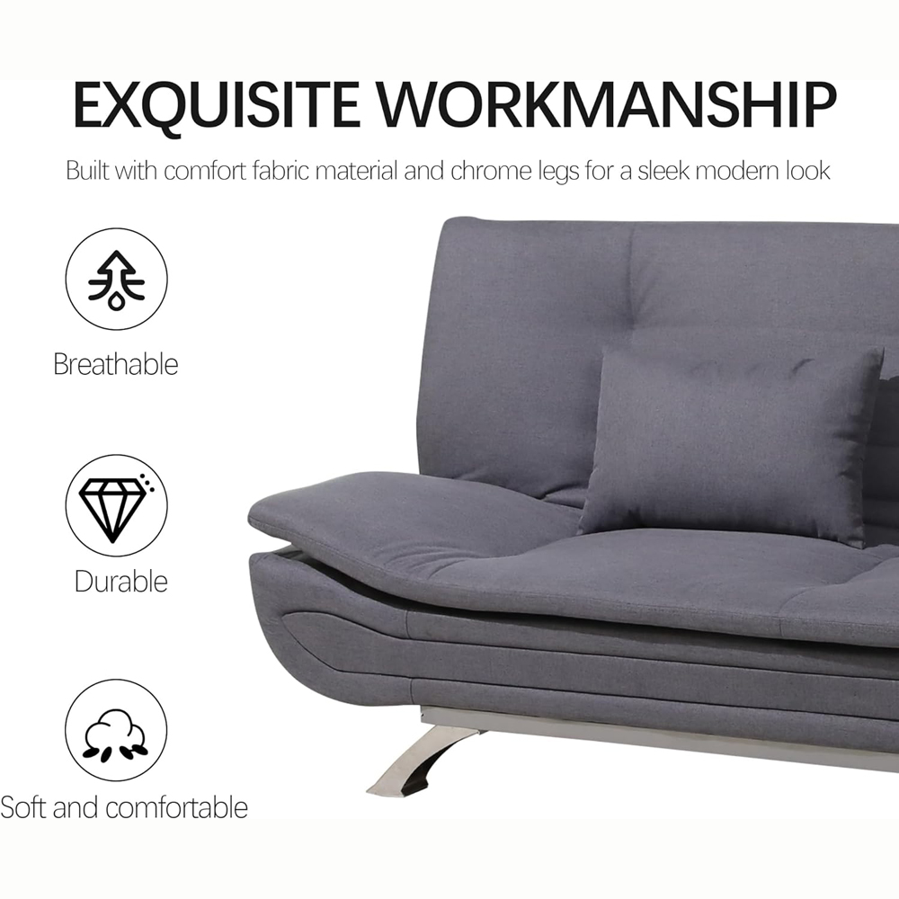 Alivio 3 Seater Double Linen Recliner Sofa Bed Image 7