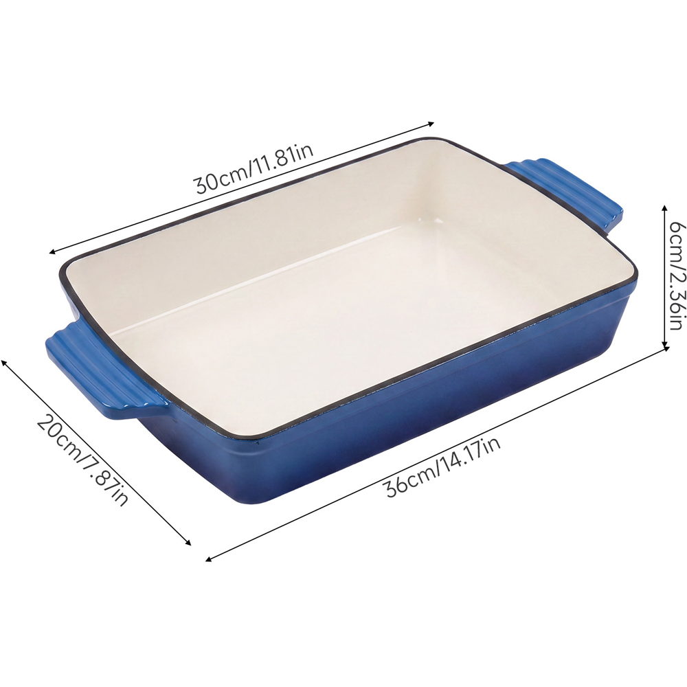 Living and Home 3L Blue Enamelled Rectangular Baking Dish Image 8