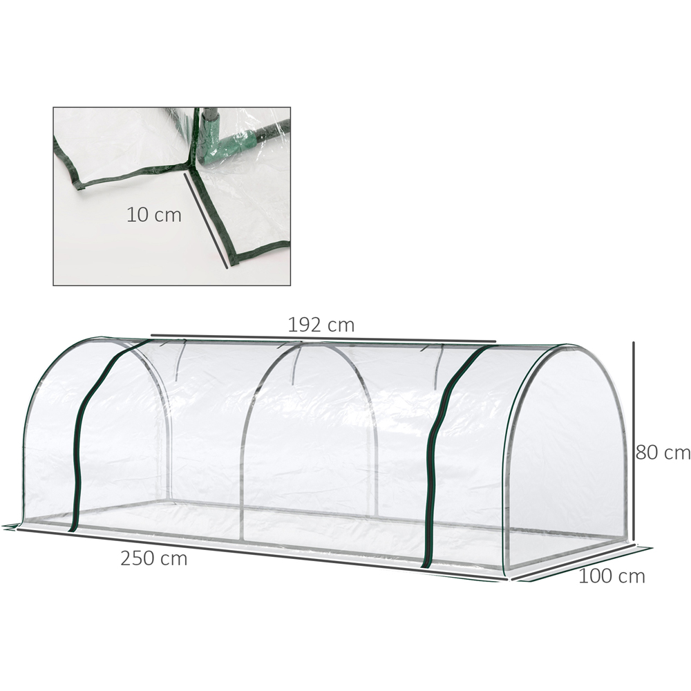 Outsunny Portable PVC Cover 8.1 x 3.2ft Greenhouse Image 8