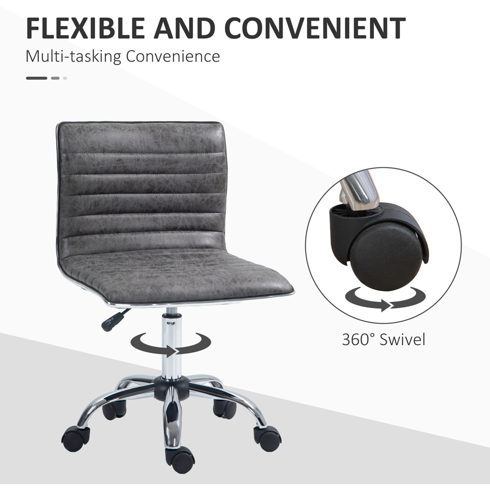 Portland Grey PU Leather Swivel Office Chair Image 6
