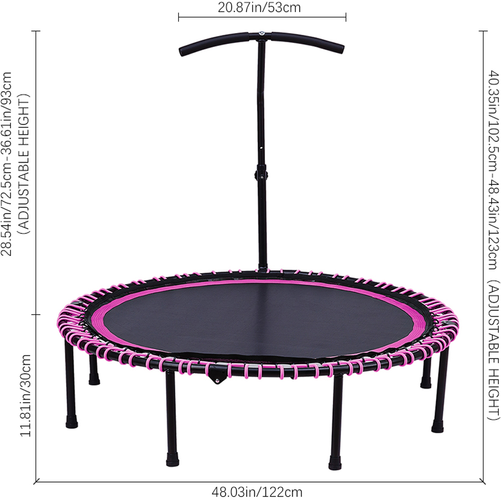 H&O Direct 48 inch Trampoline with Adjustable U Shaped Handle Image 5
