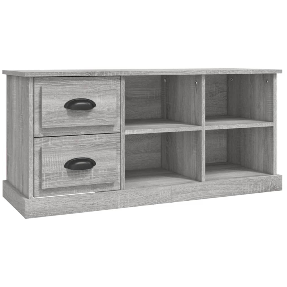vidaXL 2 Drawer 4 Shelf Grey Sonoma TV Cabinet Image 2