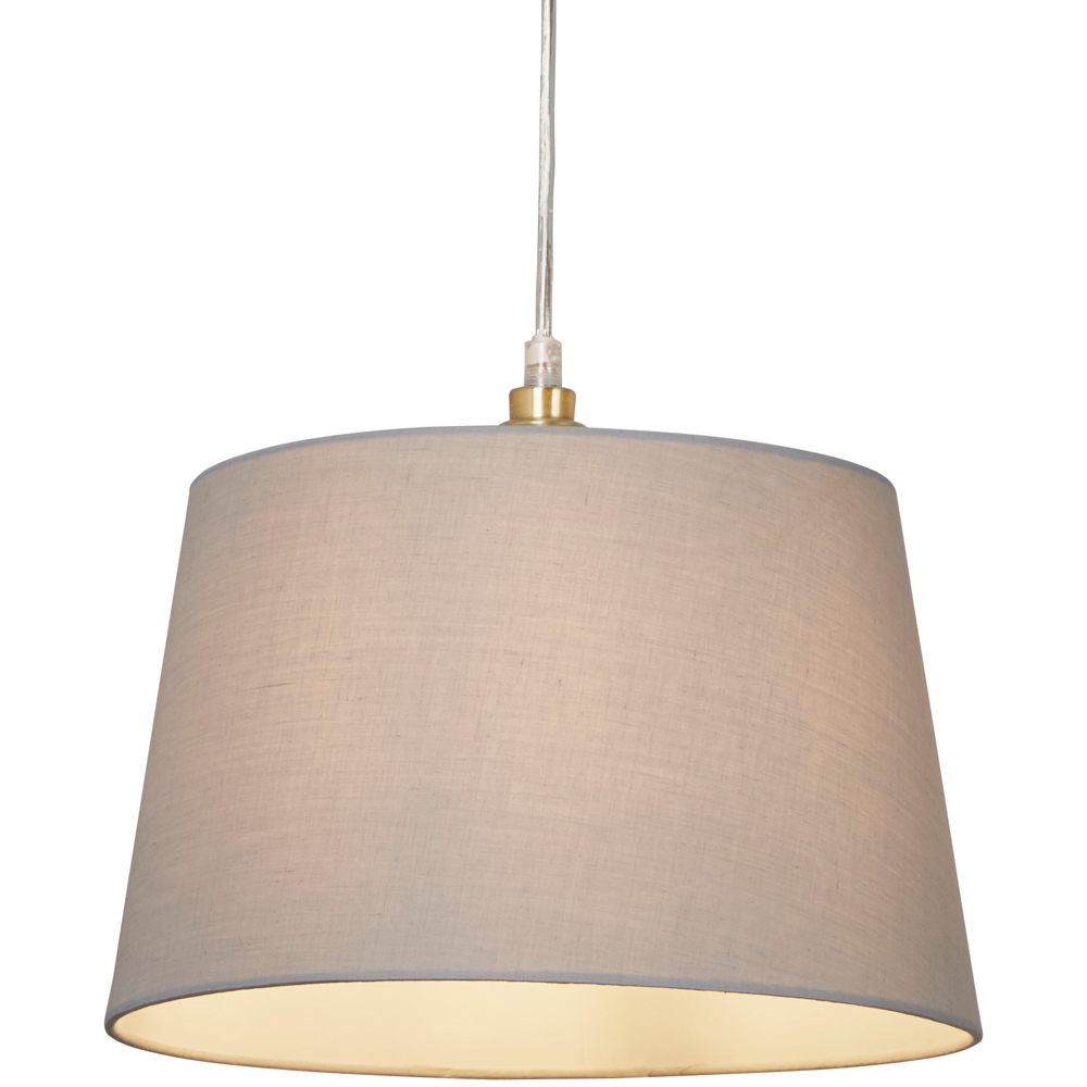 Lighting Collection Yates Light Grey Tapered Drum Lamp Shade 30cm Image 3