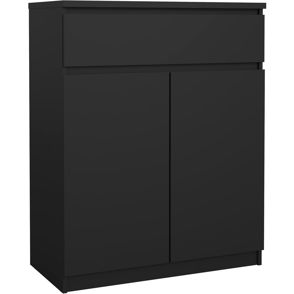 Florence 2 Door Single Drawer Black Matt Sideboard Image 2