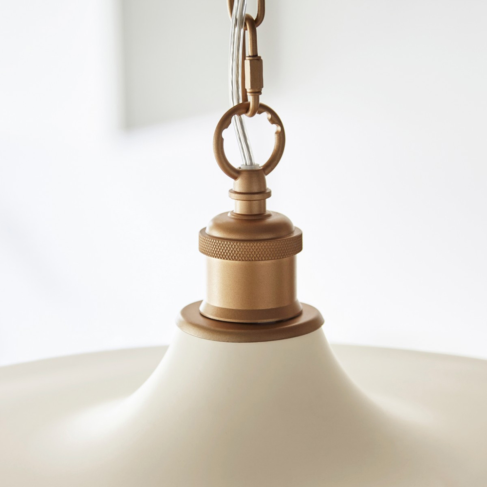 Merano Afragola Dome Matt Warm White and Satin Gold Pendant Ceiling Light Image 5