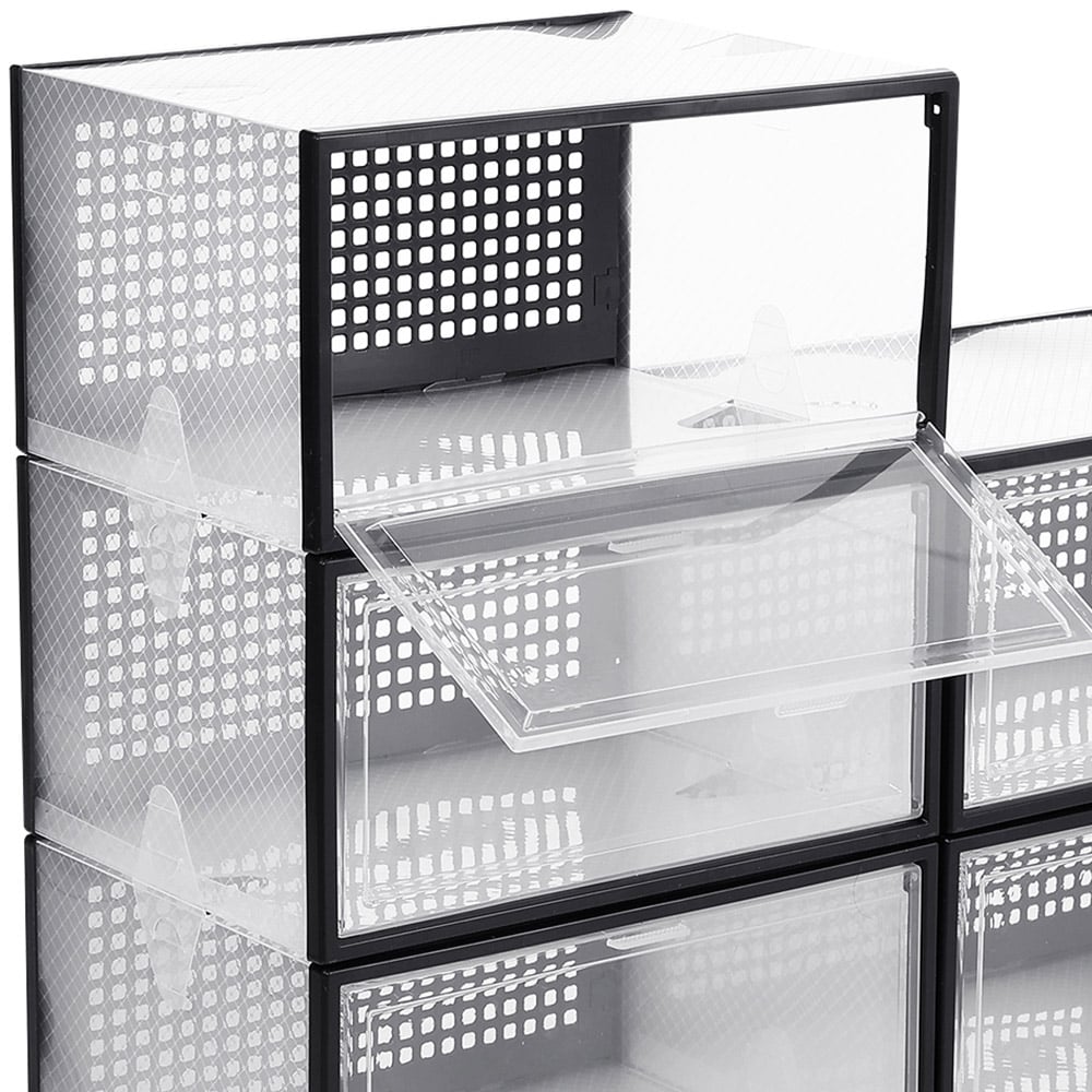 Living and Home Set of 12 Clear Plastic Stackable Shoe Storage Box 16.5cm Image 5
