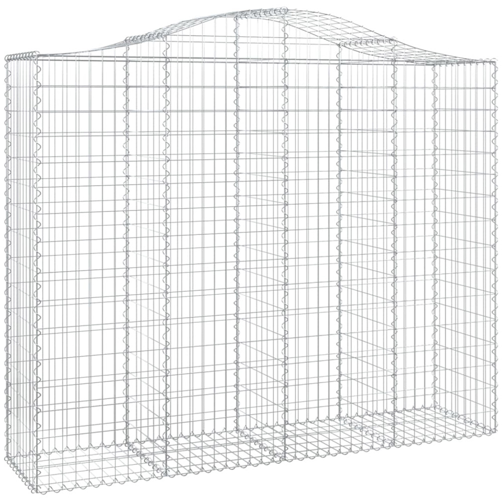 vidaXL Silver Galvanised Iron Arched Gabion Basket 200 x 50 x 160/180cm 10 Pack Image 1