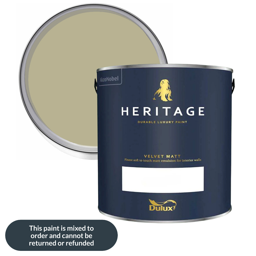 Dulux Heritage Walls and Ceilings Veranda Green Velvet Matt Emulsion Paint 2.5L Image 1