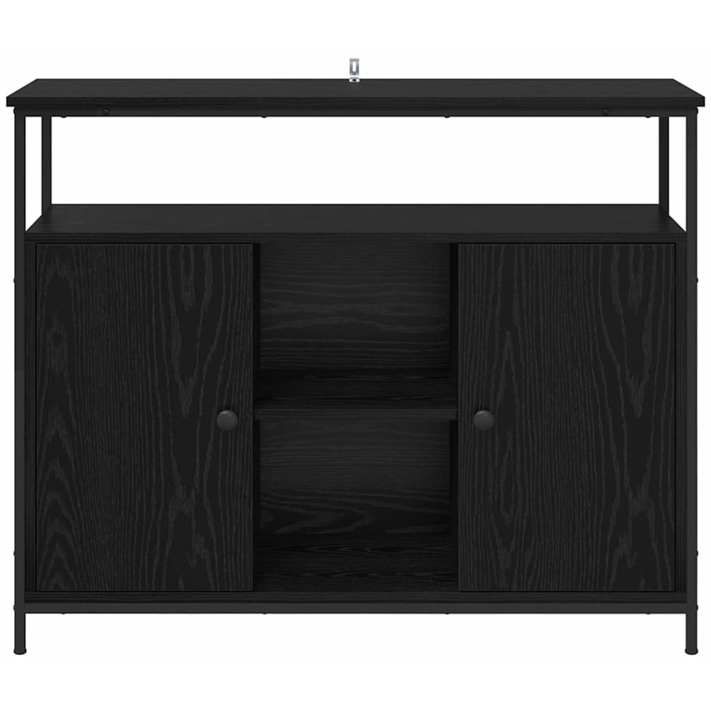 vidaXL 2 Door 3 Shelf Black Oak Sideboard Image 4