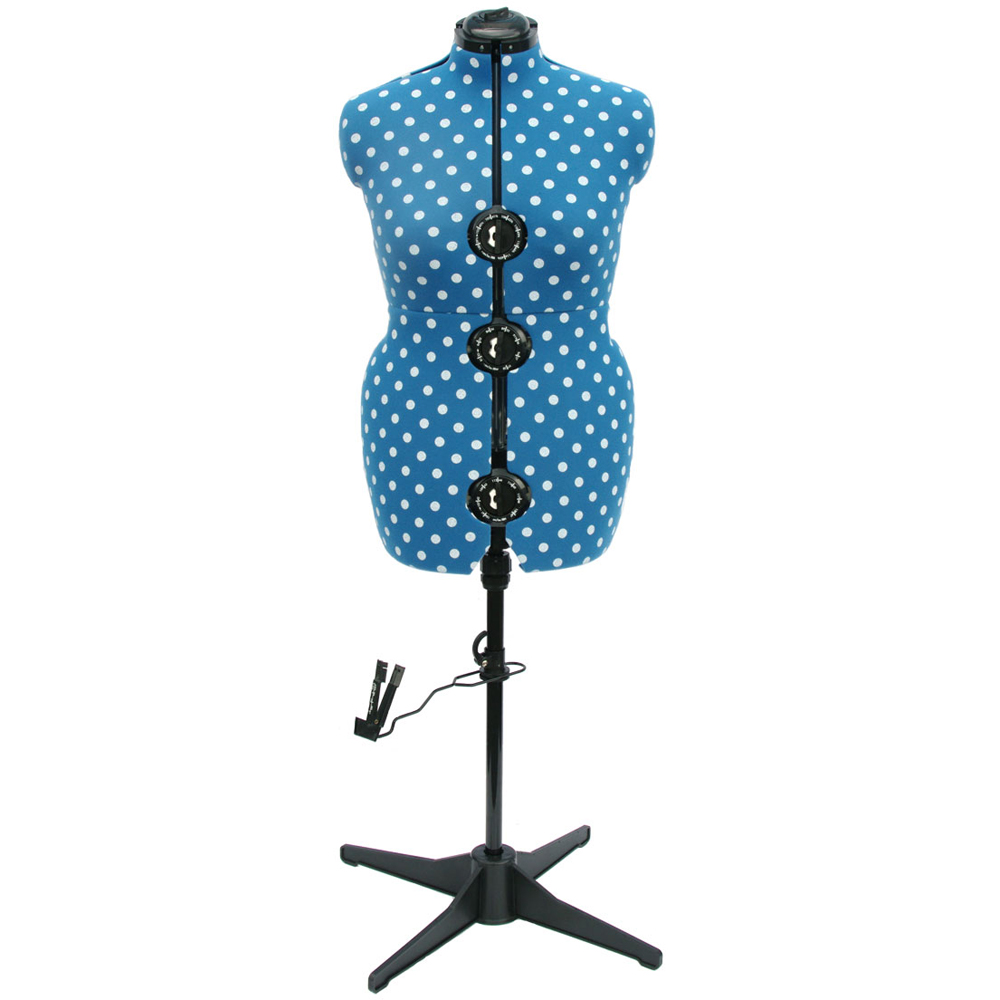 Sewing Online 5902B Duck Egg Polka Adjustable 8-Part Dressmakers Dummy with Hem Marker Medium Image 6
