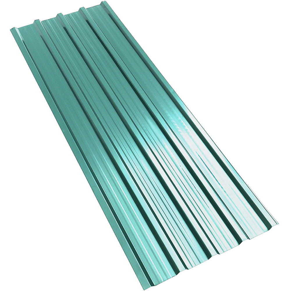 Living and Home 6 Piece Dark Green Zinc Steel Corrugated Pre Drilled Roof Panel 45 x 115cm Image 1