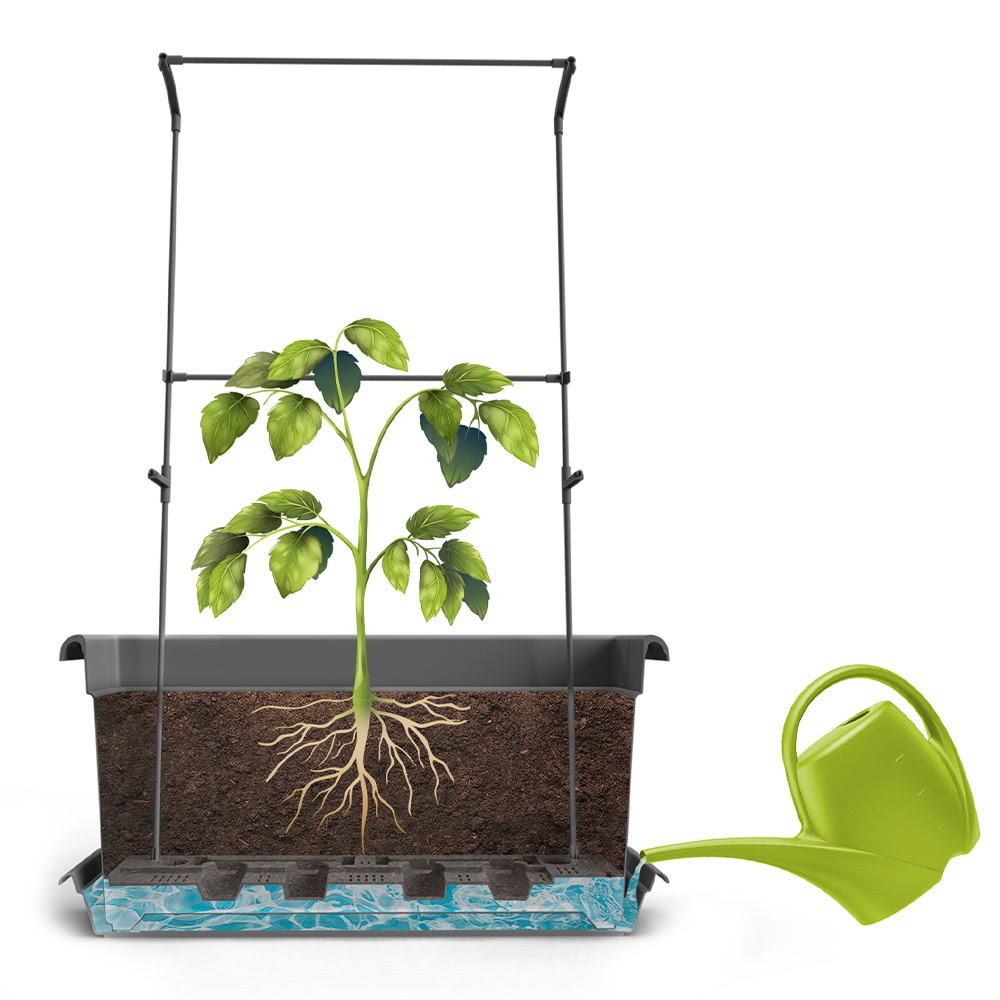 Gardenico Magnus Anthracite Planter Self Irrigating Mobile Kit 800mm Image 6