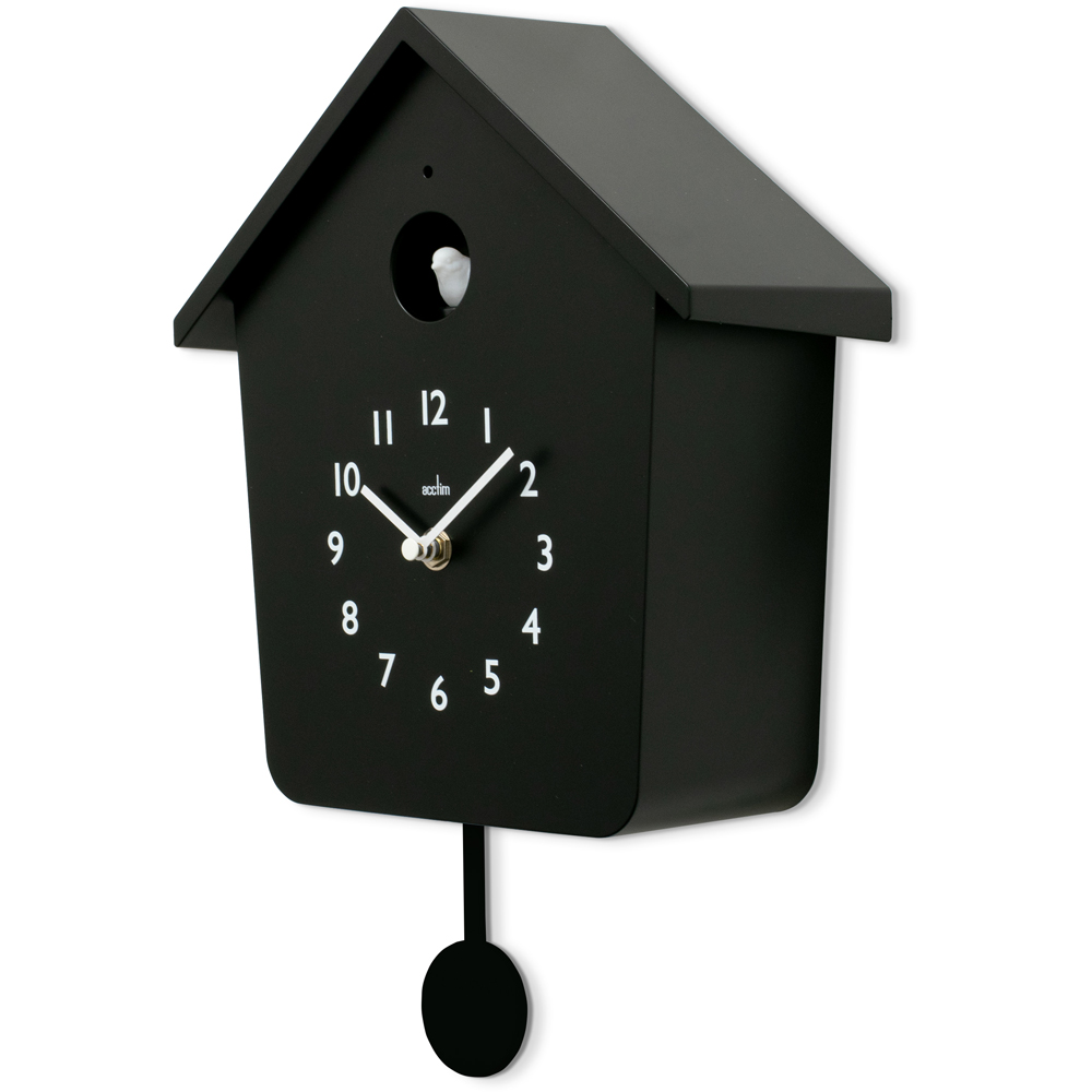 Acctim Casper Black Lighted Pendulum Cuckoo Wall Clock 34cm Image 3