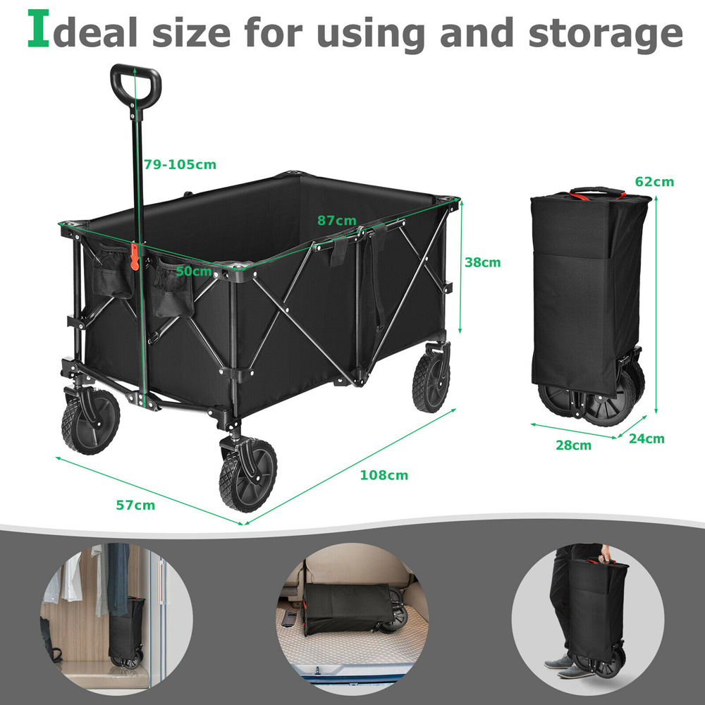 Costway Collapsible Folding Wagon Cart 212L Image 9