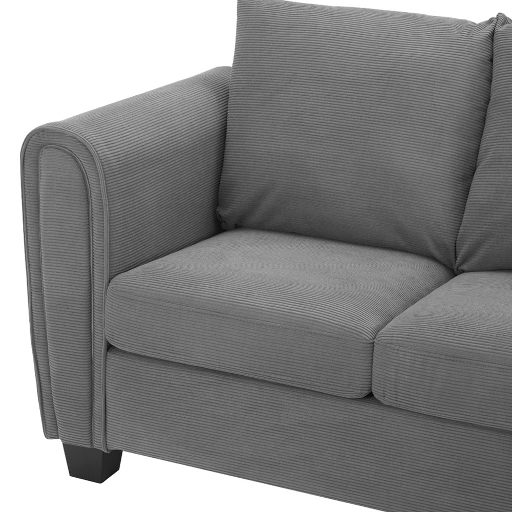 Home Detail Halena 3 Seater Dark Grey L Shape Sofa with Chaise Image 7