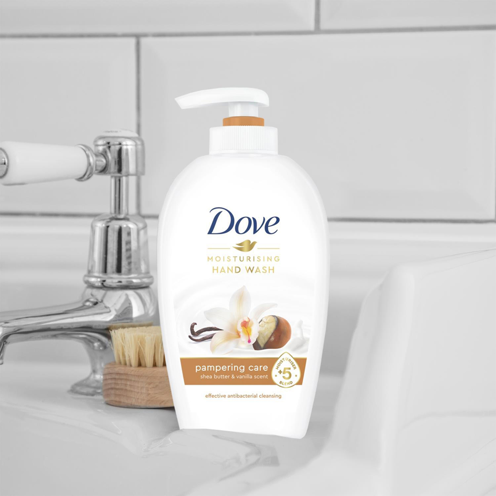 Dove Moisturising Pampering Care Shea Butter and Vanilla Hand Wash 250ml 12 Pack Image 2
