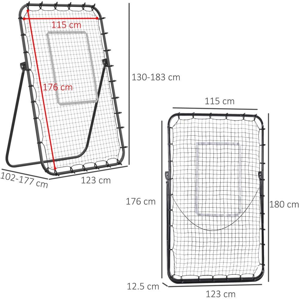 HOMCOM Black Adjustable Rebounder Net Image 7