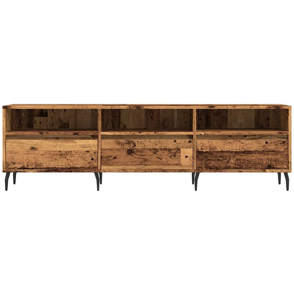 vidaXL 3 Drawer 3 Shelf Old Wood TV Cabinet Image 4