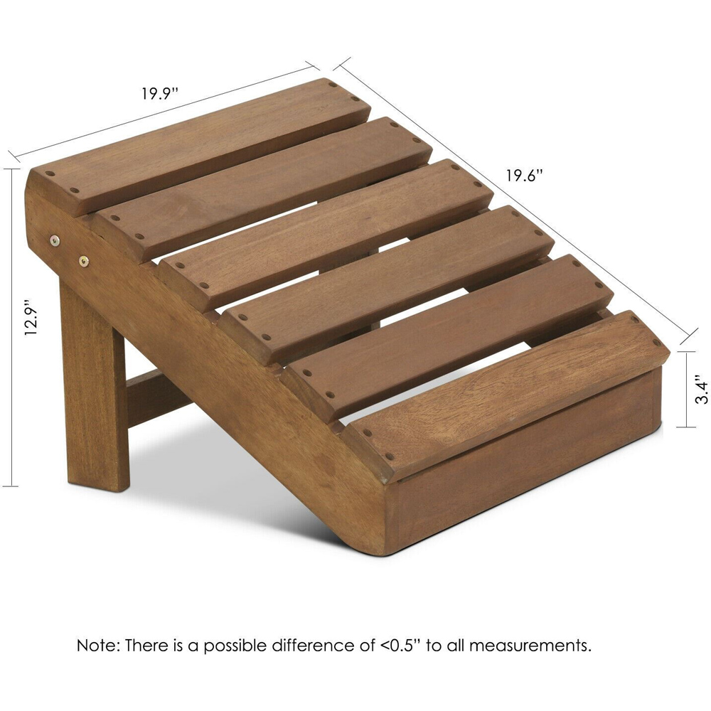 Walplus Teak Oil Hardwood Adirondack Footstool Image 5
