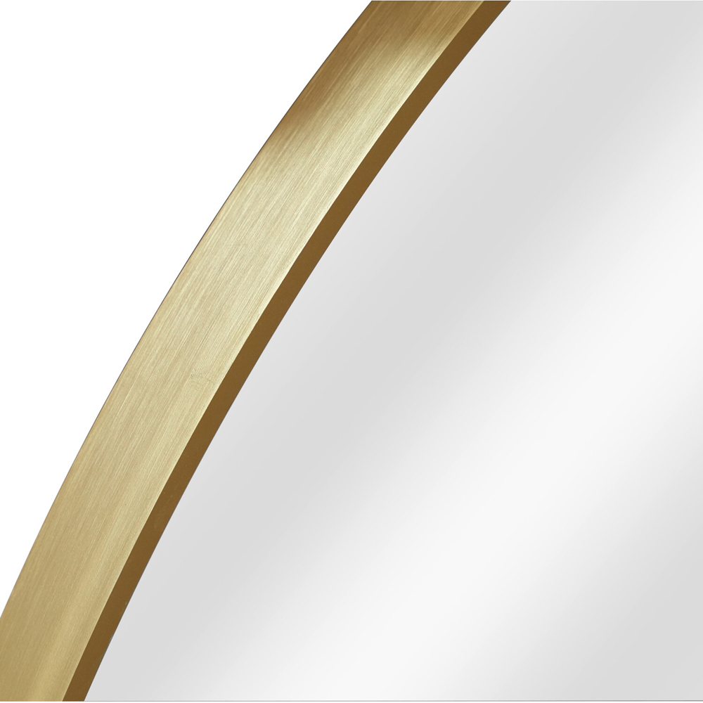 Metal Round Mirror Gold Image 4