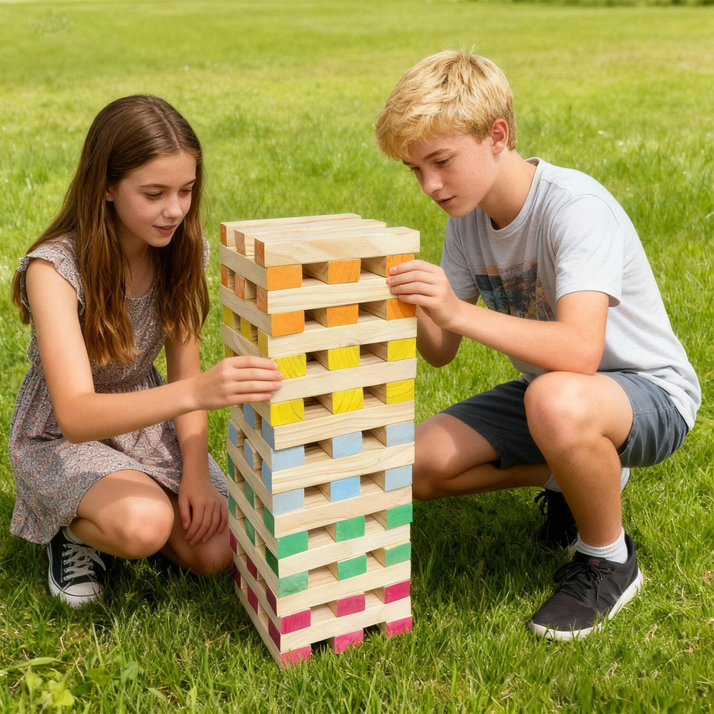 60 Piece Colourful Tumbling Tower Image 5