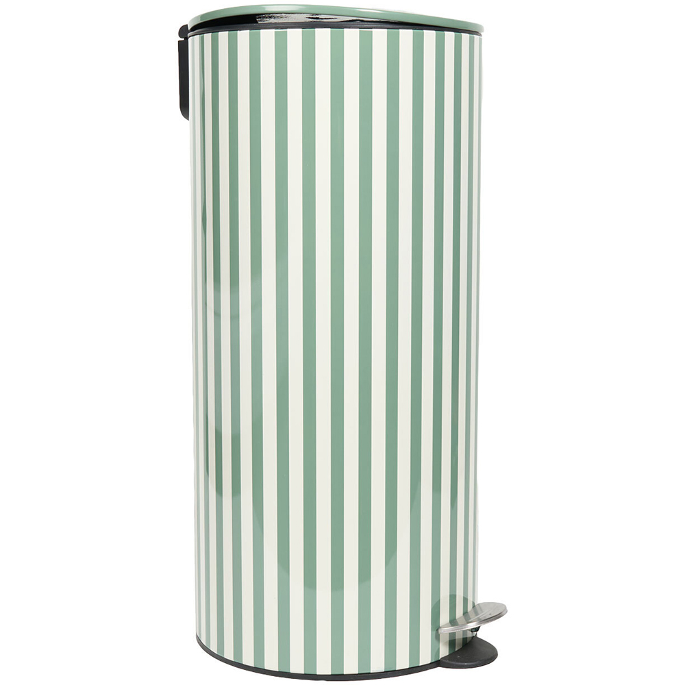 Stripe Printed Pedal Bin Sage Image 1