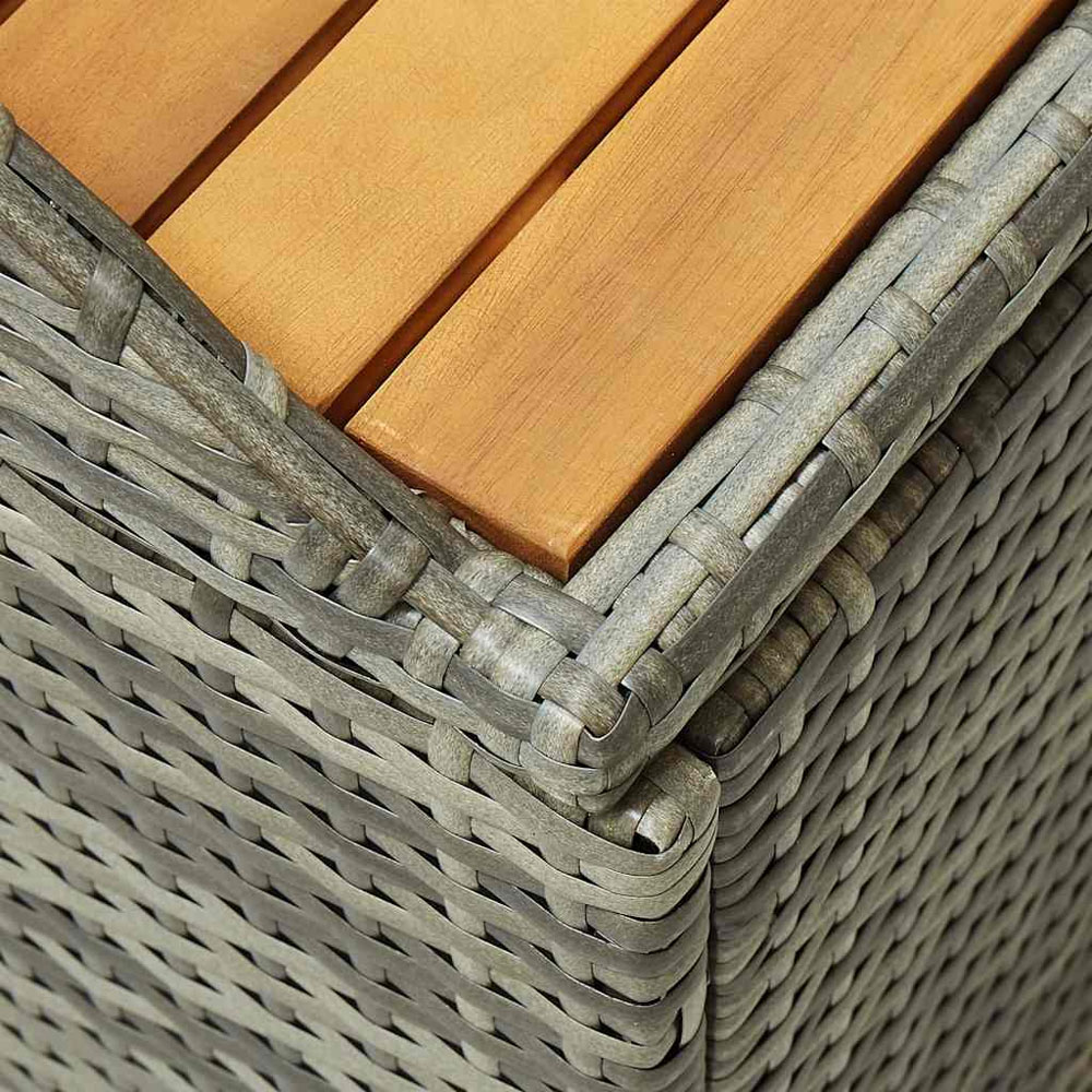 vidaXL Grey Poly Rattan Garden Storage Bench 120 x 50 x 50cm Image 6