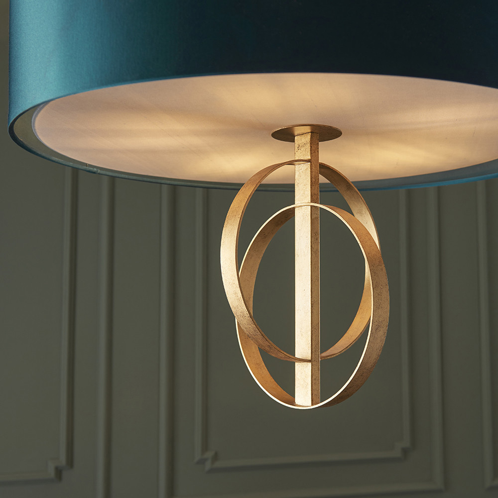 Merano Trento Antique Gold and Teal 5 Light Pendant Ceiling Light Image 5
