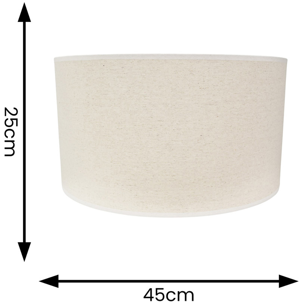 ValueLights Eva Natural Linen Large Drum Lamp Shade with White Trim Image 4
