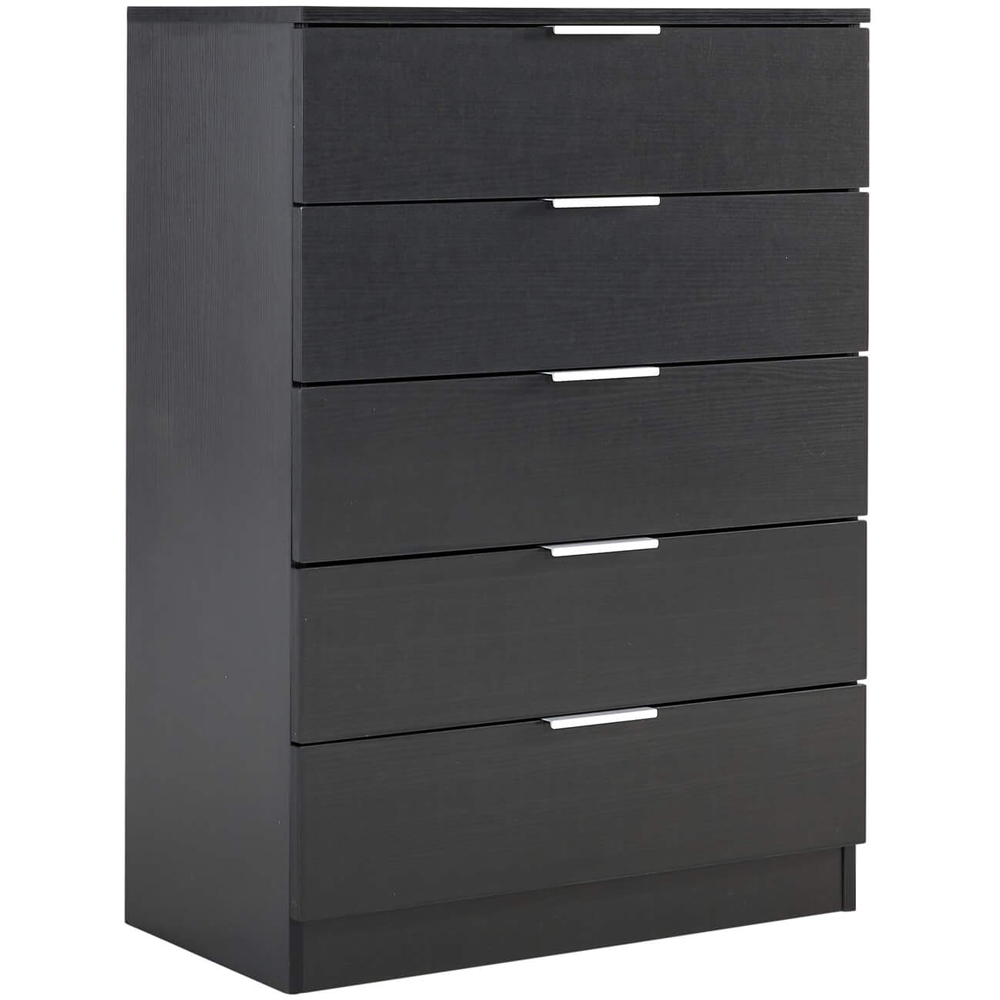 Home Source Phoenix 5 Drawer Black Chest of Drawer Image 2