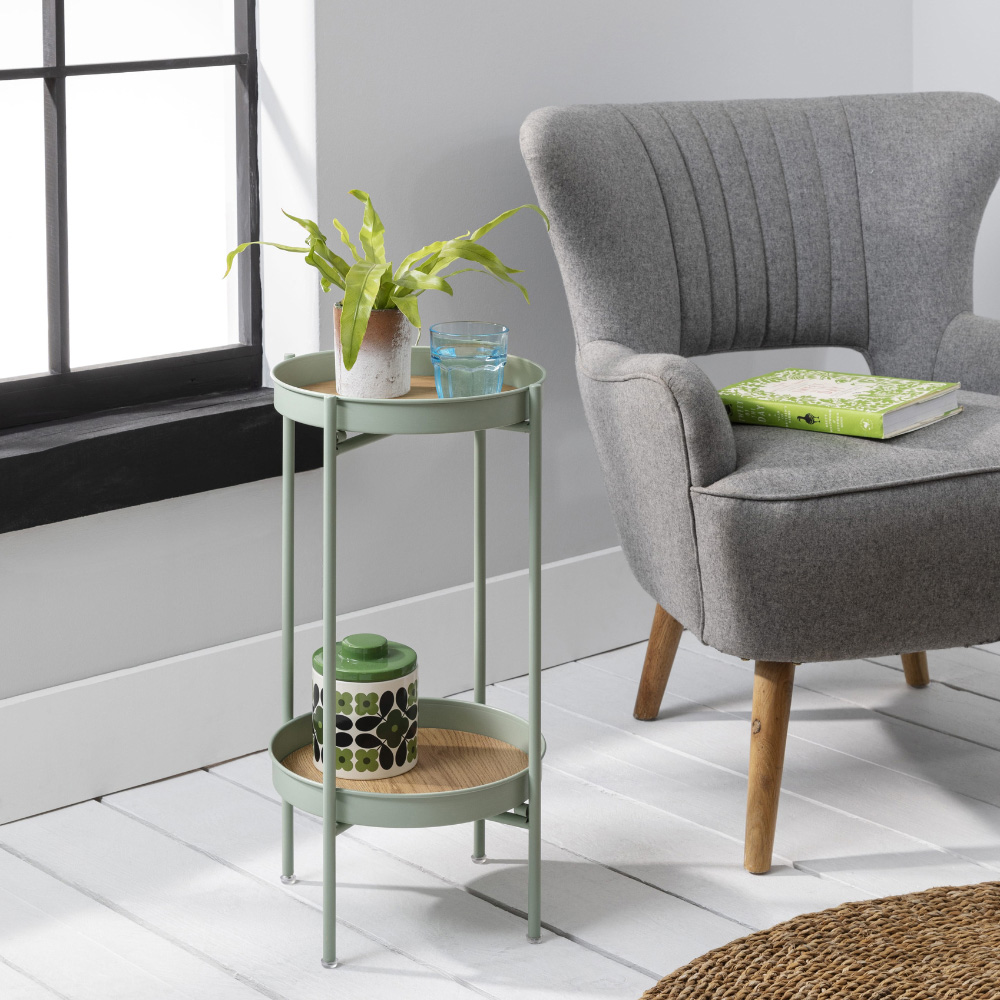 Noa and Nani Solna Single Shelf Green Small Side Table Image 5