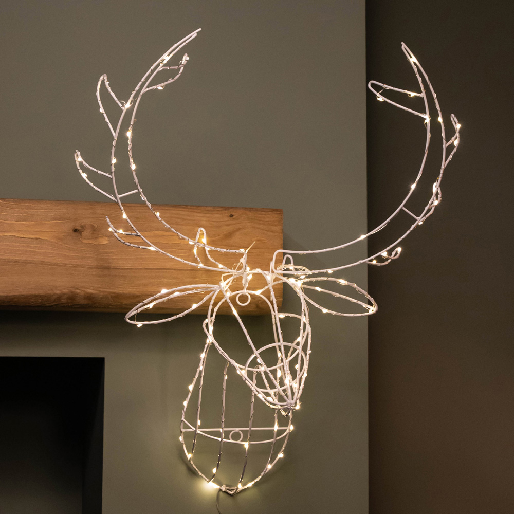 Samuel Alexander Warm White Twinkling LED Reindeer Head Christmas Decoration 70cm Image 5