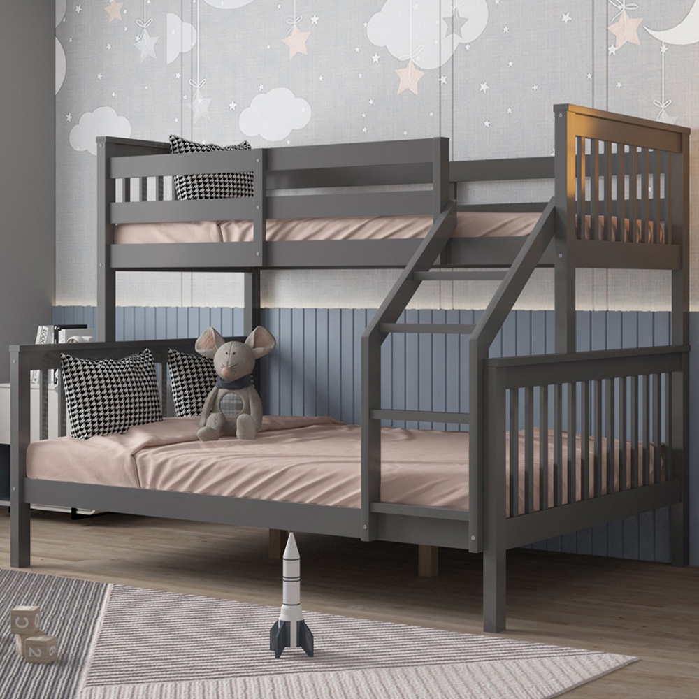 Flair Wooden Grey Zoom Triple Bunk Bed Image 1