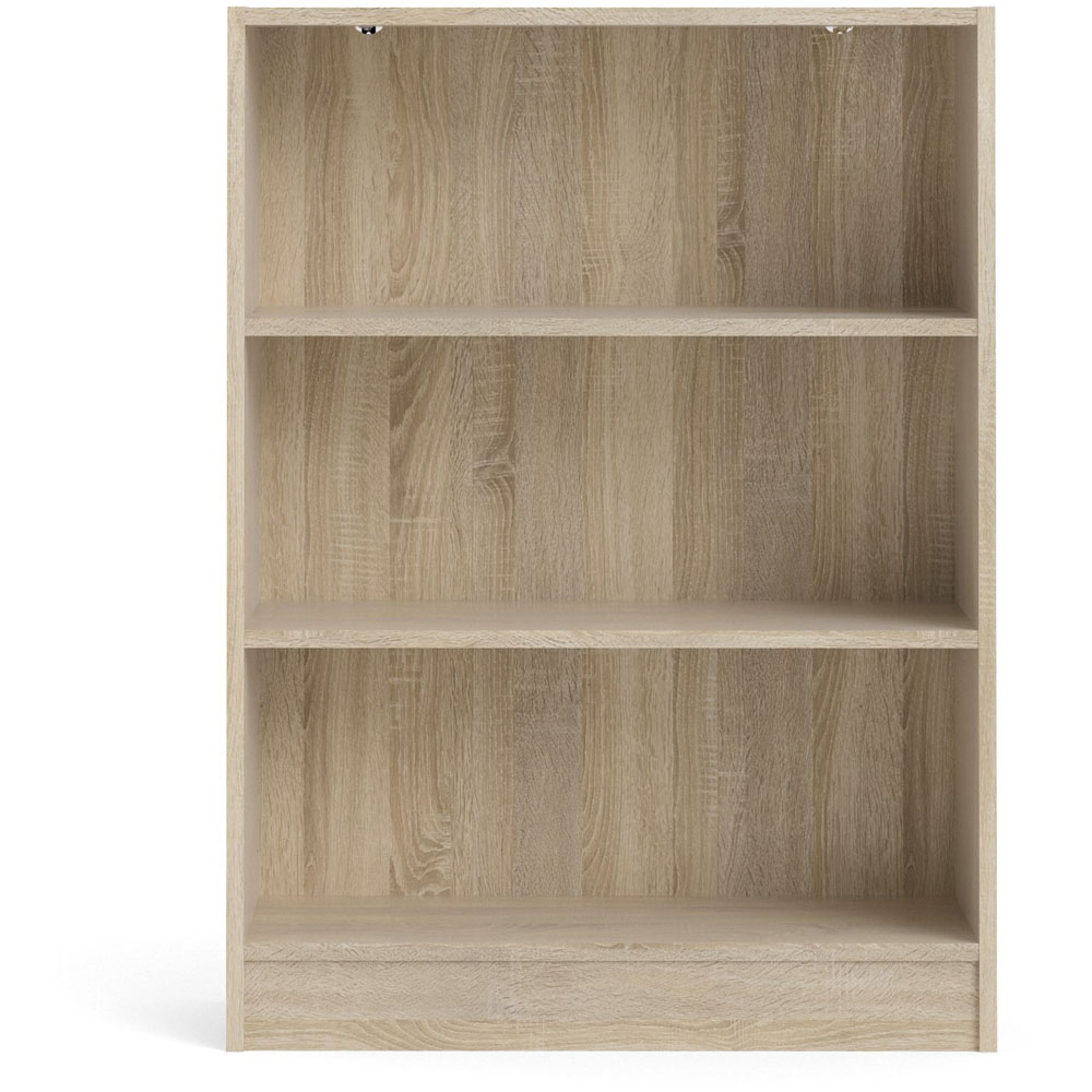 Florence Basic 2 Shelf Oak Wide Low Bookcase Image 3