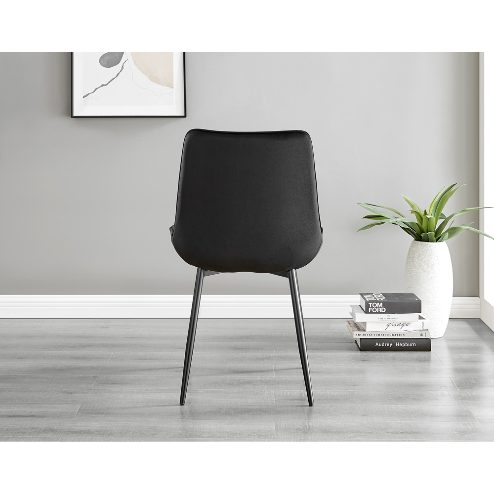 Furniturebox Fira Cesano 4 Seater Round Dining Set Black Image 8