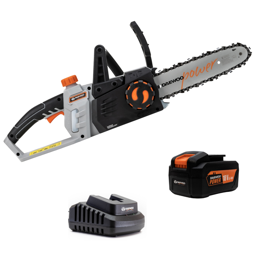 Daewoo U-Force Cordless Chainsaw with 1 x 4.0Ah Battery Charger 25cm Image 1