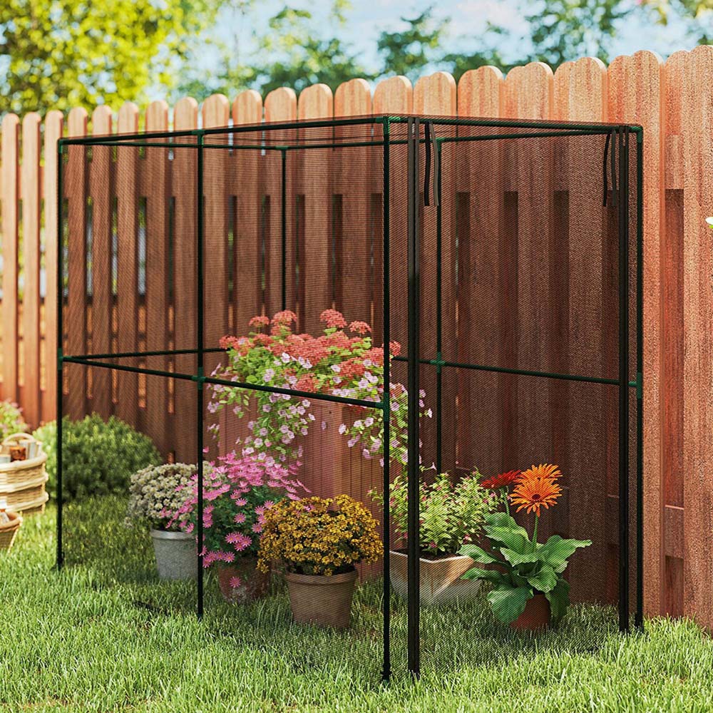 Outsunny Black Plant and Fruit Protection Netting Cage Tent 6.5 x 3.3ft Image 3