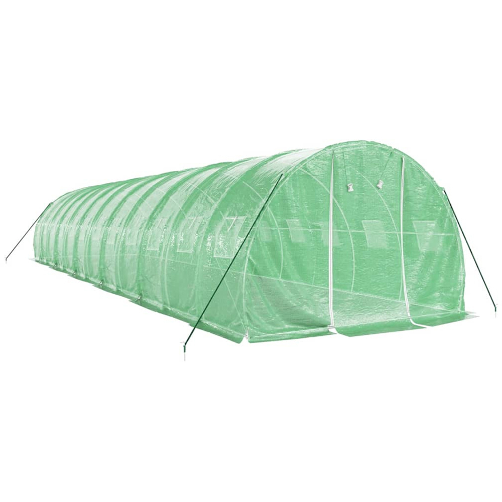 vidaXL Green Polyethylene Galvanised Steel Frame 39.3 x 9.8ft Greenhouse Image 2