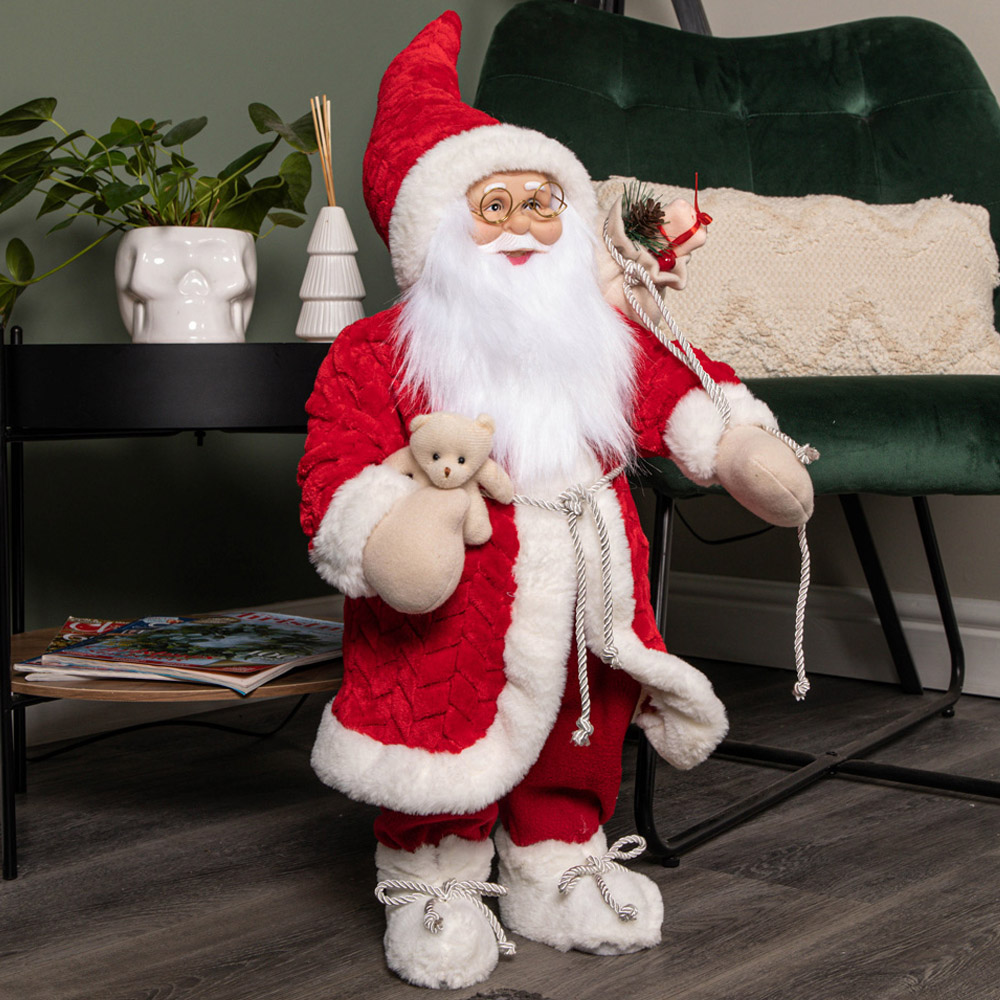 Samuel Alexander Standing Red Jumbo Papa Noel Santa Claus Indoor Christmas Decoration Image 2